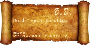 Belényesi Dorottya névjegykártya